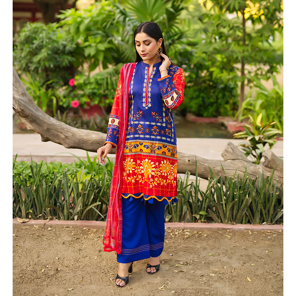 Malai Unstitched 3Pcs Suit V2 - 4, Women, 3Pcs Shalwar Suit, Chase Value, Chase Value