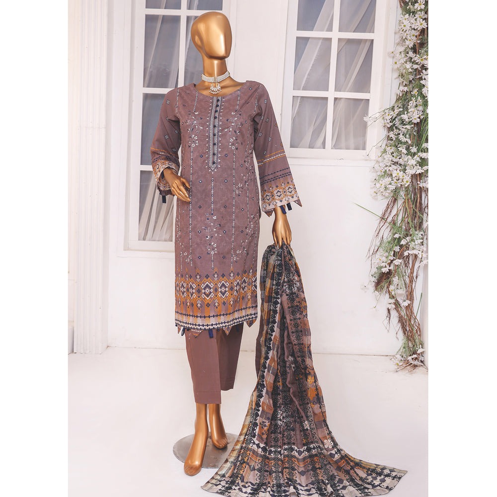 Needle Wonder By Dr. Haris Printed & Embroidered Lawn Unstitched 3Pcs Suit - 1, Women, 3Pcs Shalwar Suit, MI Creation, Chase Value