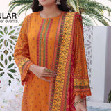 Jhalak Linen Printed Unstitched 3Pcs Suit - 2, Women, 3Pcs Shalwar Suit, VS Textiles, Chase Value