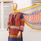 Zoha Lawn Printed Embroidered 3Pcs Suit with Bember Dupatta - 5, Women, 3Pcs Shalwar Suit, Leeds Textile, Chase Value