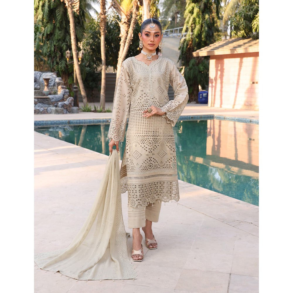 Summer Vibes By Dr. Haris Chikankari Lawn Unstitched 4 Pec Suit - 6, Women, 3Pcs Shalwar Suit, MI Creation, Chase Value