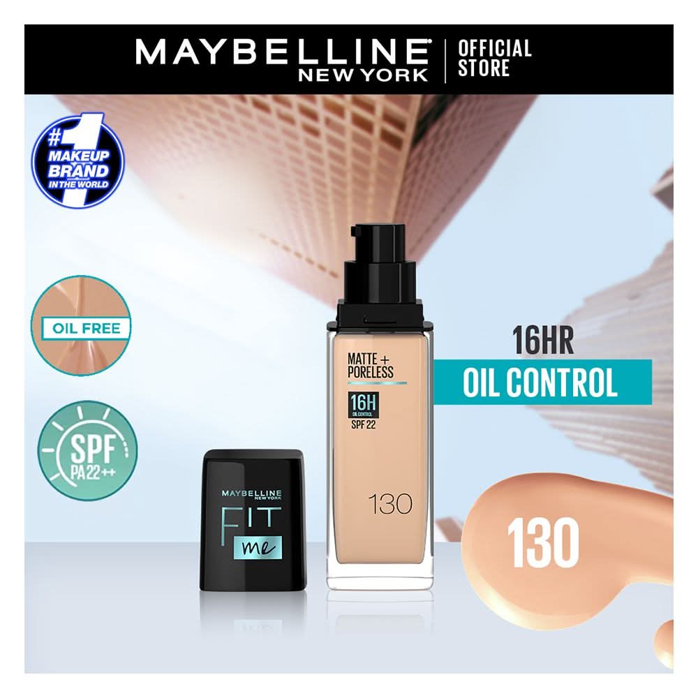 Maybelline New York Fit Me Matte + Poreless Spf 22 Foundation, 130 Buff Beige, 30Ml, Foundation, Maybelline, Chase Value