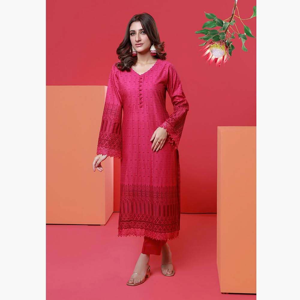 Jaza Schiffli Emroidered Lawn 2Pcs Unstitched Suit - 3, Women, 2Pcs Shalwar Suit, Mi Creation, Chase Value