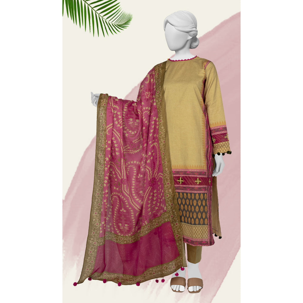 Panjnad Norah Lawn By J. Printed Unstitched 3 Pcs Suit - 241194, Women, 3Pcs Shalwar Suit, Chase Value, Chase Value