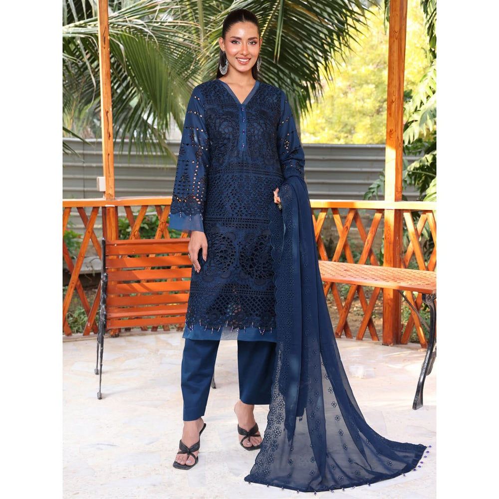 Summer Vibes By Dr. Haris Chikankari Lawn Unstitched 4 Pec Suit - 5, Women, 3Pcs Shalwar Suit, MI Creation, Chase Value