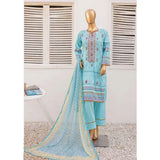 Zoha Lawn Printed Embroidered 3Pcs Suit with Bember Dupatta - 2, Women, 3Pcs Shalwar Suit, Leeds Textile, Chase Value