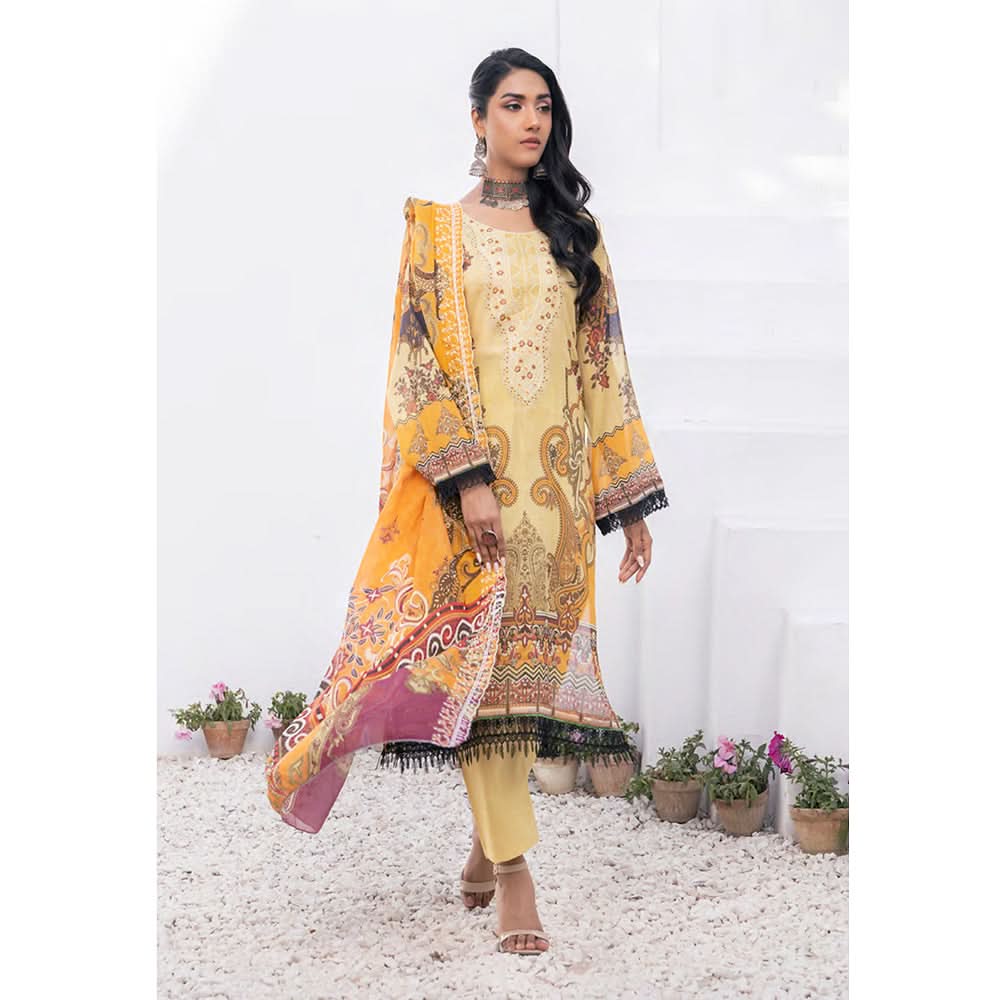 Janan Printed Lawn Embroidered Suit 3Pcs with Cut Work Dupatta - 11, Women, 3Pcs Shalwar Suit, Zesh Textile, Chase Value
