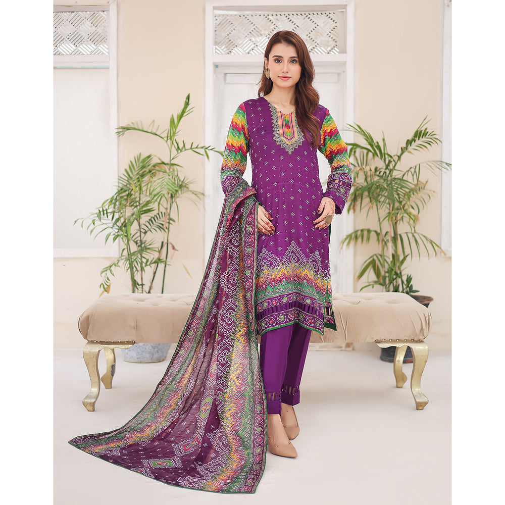 Laiba By SN Cloth Printed Unstitched 3 Pcs Suit - 6, Women, 3Pcs Shalwar Suit, SN Cloth, Chase Value