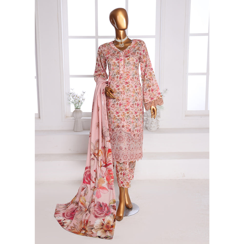 3D Daman kari By MI Creation Printed Lawn With Embroidered Unstitched 3Pcs Suit - 6, Women, 3Pcs Shalwar Suit, MI Creation, Chase Value