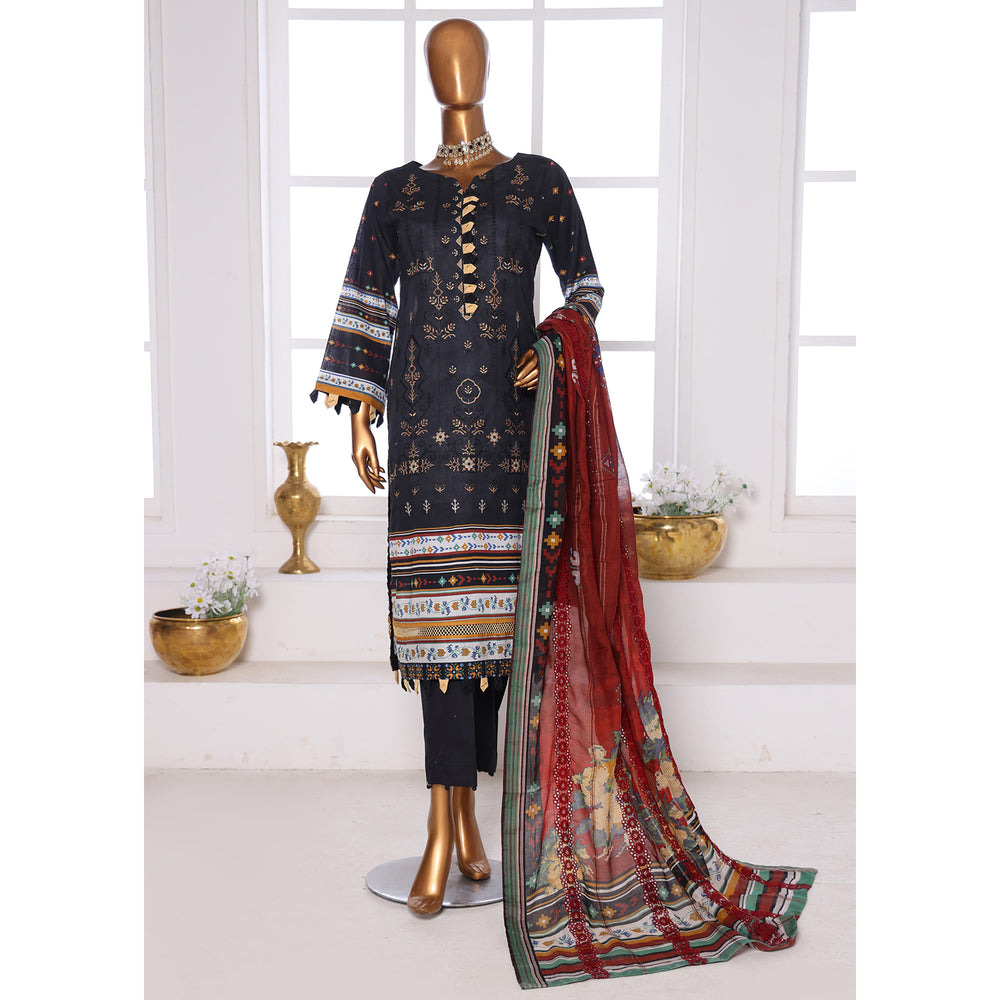 Needle Wonder By Dr. Haris Printed & Embroidered Lawn Unstitched 3Pcs Suit - 6, Women, 3Pcs Shalwar Suit, MI Creation, Chase Value