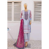 Zoha Lawn Printed Embroidered 3Pcs Suit with Bember Dupatta - 8, Women, 3Pcs Shalwar Suit, Leeds Textile, Chase Value