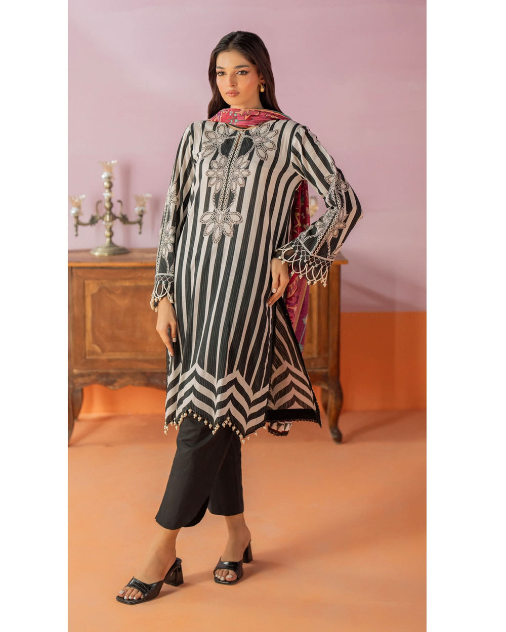 Salina Women’s 3PC Printed Suit-9, Women, 3Pcs Shalwar Suit, Chase Value, Chase Value