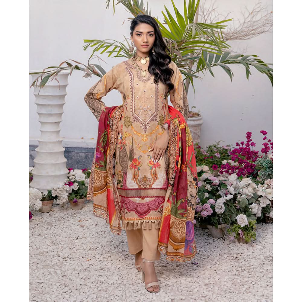 Janan Printed Lawn Embroidered Suit 3Pcs with Cut Work Dupatta - 9, Women, 3Pcs Shalwar Suit, Zesh Textile, Chase Value