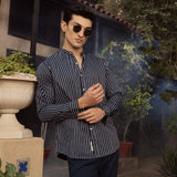 Eminent Men's Casual Stripe Shirt - White & Black, Men's Shirts, Eminent, Chase Value