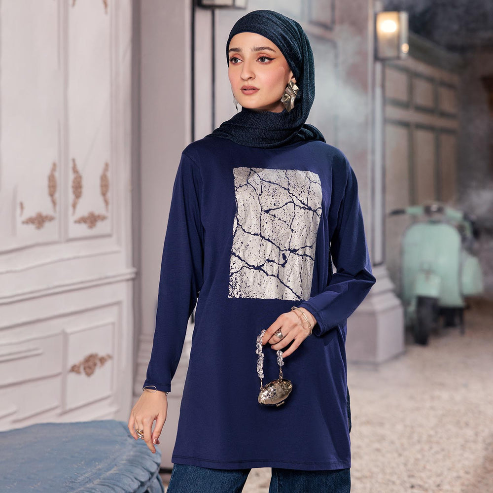 Eminent Women's Full Sleeves T-Shirt - Mid Blue, Women T-Shirts & Tops, Eminent, Chase Value