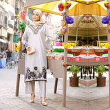 Women's Chambray Embroidered 2pcs Suit - Maroon, Women Shalwar Suits, Chase Value, Chase Value