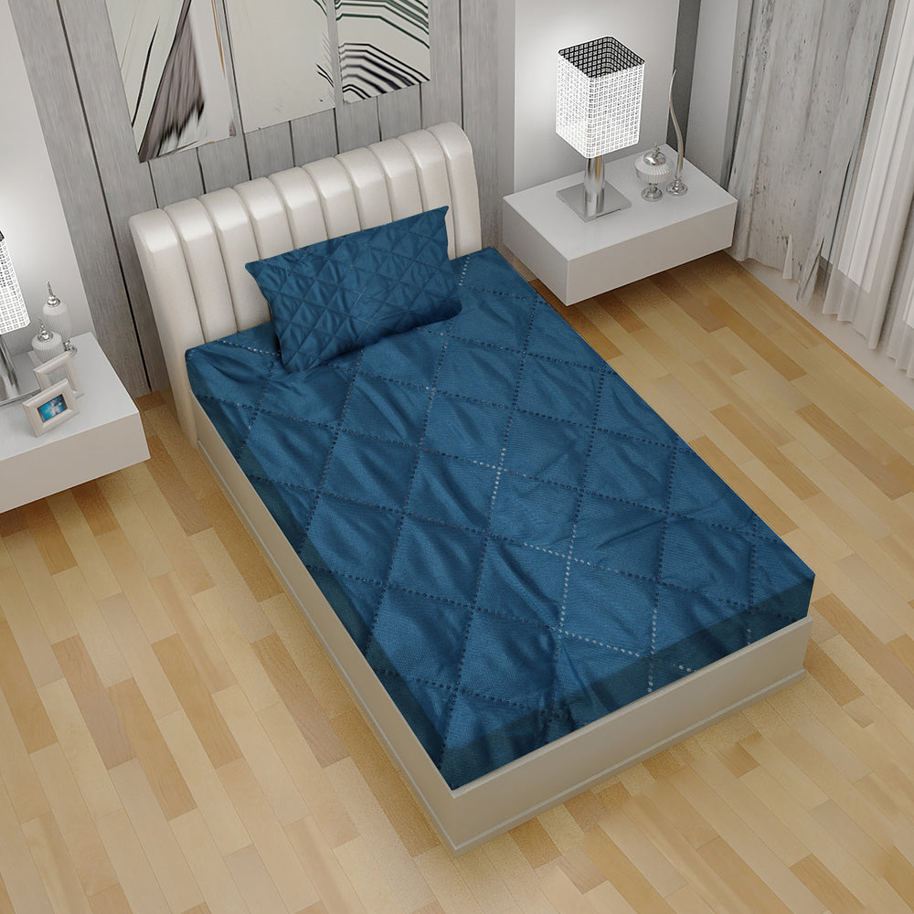 Single Quilted Cotton Waterproof Mattress Protector 42X78" - Zinc, Mattress Protector, Chase Value, Chase Value