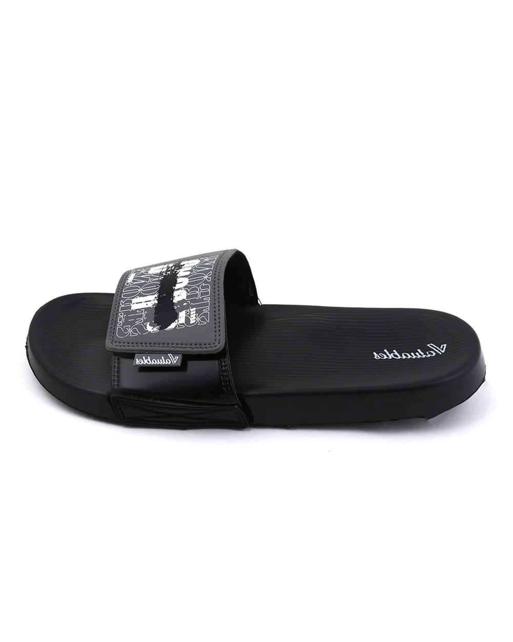 Valuable Open-toe Men's Slider - Black & Gray, Men's Slippers, Chase Value, Chase Value