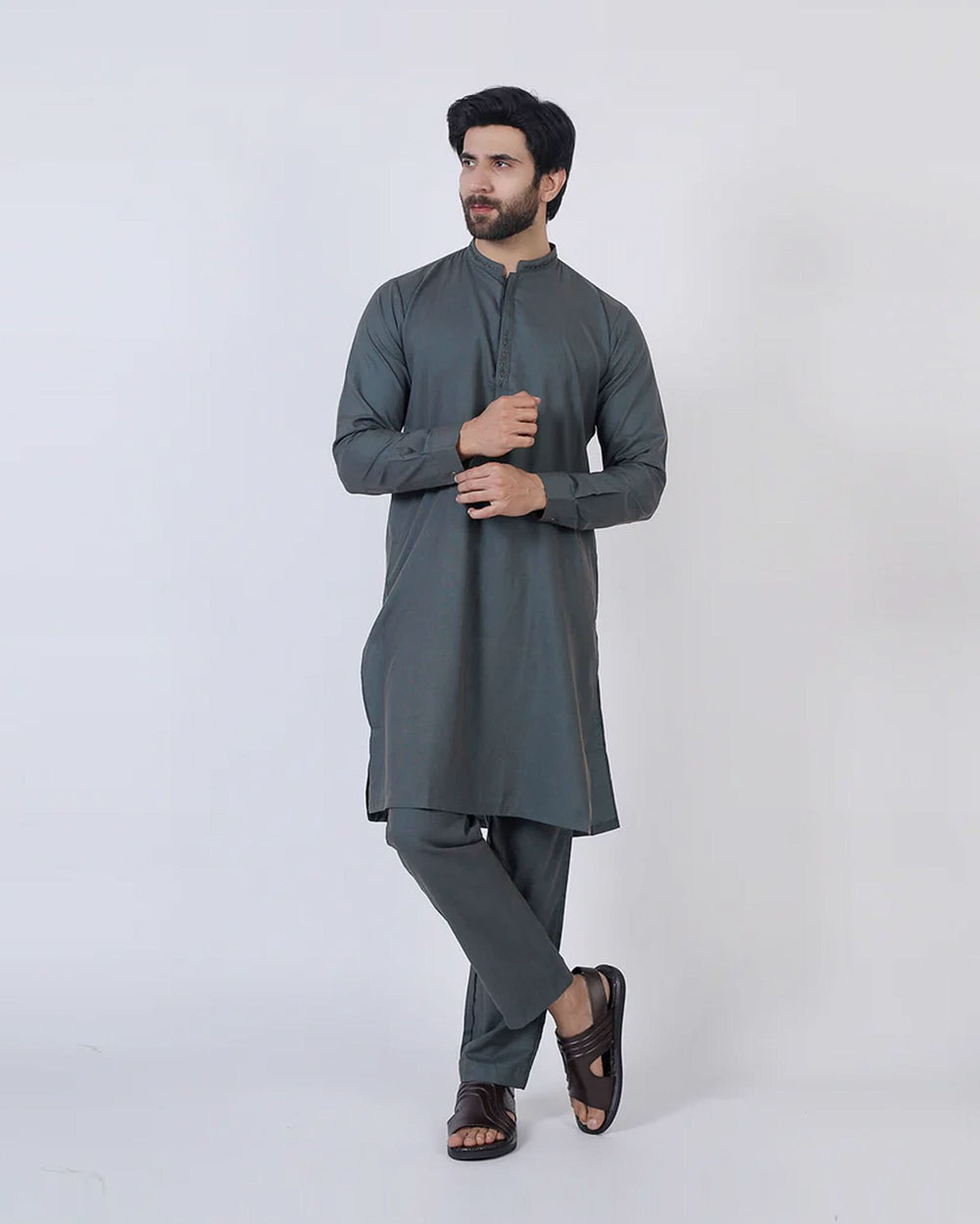 Eminent Men's Embroidered Kurta Pajama Suit - Green, Men's Shalwar Kameez, Eminent, Chase Value