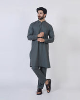 Eminent Men's Embroidered Kurta Pajama Suit - Green