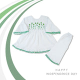 Girls Azadi Frock Suit - White, Girls Frocks, Valuable, Chase Value