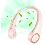 Popular Portable Neck Fan Earphone Design - Peach, Rechargeable Fan, Chase Value, Chase Value