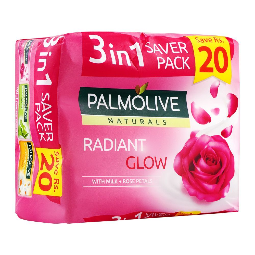 Palmolive Naturals Glow Soap, 3-In-One Pack, 3X145g, Soaps, Palmolive, Chase Value
