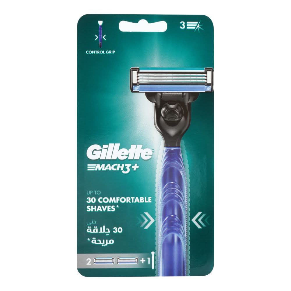 Gillette Mach 3 Plus Razor + Cartriges 2-Pack, After Shaves, Gillette, Chase Value