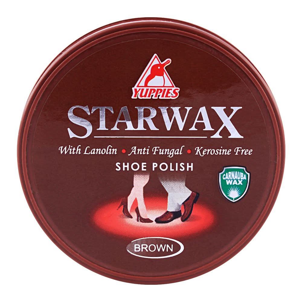 Yuppies Star Wax Shoe Polish Brown 48ml, Men's Shoe Polish, Yuppies, Chase Value