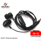Ronin R9 Crystal Clear Sound Earphones - Black, Hands Free / Head Phones, Ronin, Chase Value