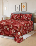 Printed Cotton Double Bed Sheets - 3 Pcs - 94 x 98 Inch