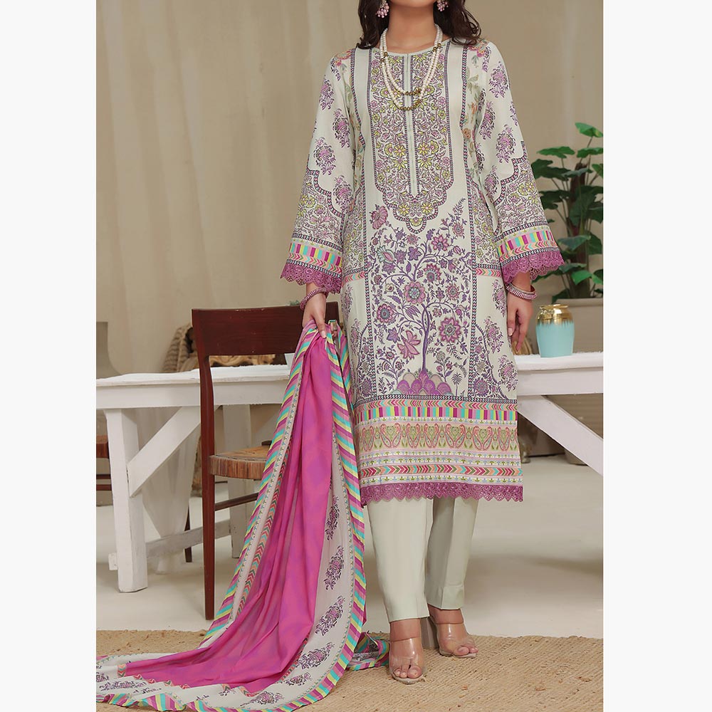VS Malhar Cambric Printed Unstitched 3Pcs Suit V-1, Women, 3Pcs Shalwar Suit, VS Textiles, Chase Value
