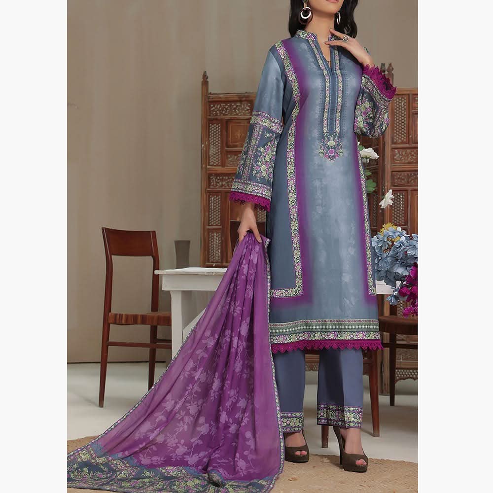 VS Malhar Cambric Printed Unstitched 3Pcs Suit V-1, Women, 3Pcs Shalwar Suit, VS Textiles, Chase Value