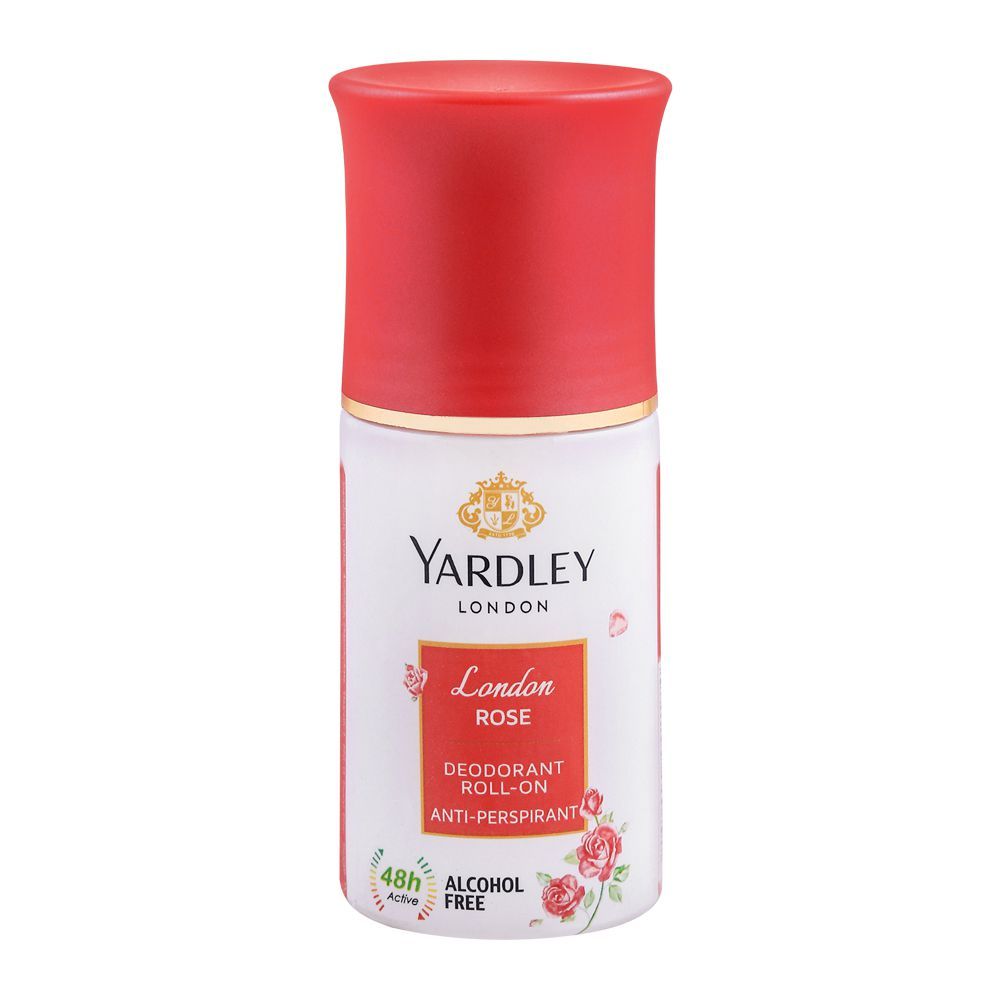 Yardley London Rose Roll-On Deodorant, For Women, Alcohol Free, 50ml, Body Roll On & Sticks, Yardley, Chase Value