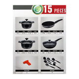 Sonex Non-Stick Cookware 15 Pieces - Deluxe Falcon, Cookware & Pans, Sonex, Chase Value