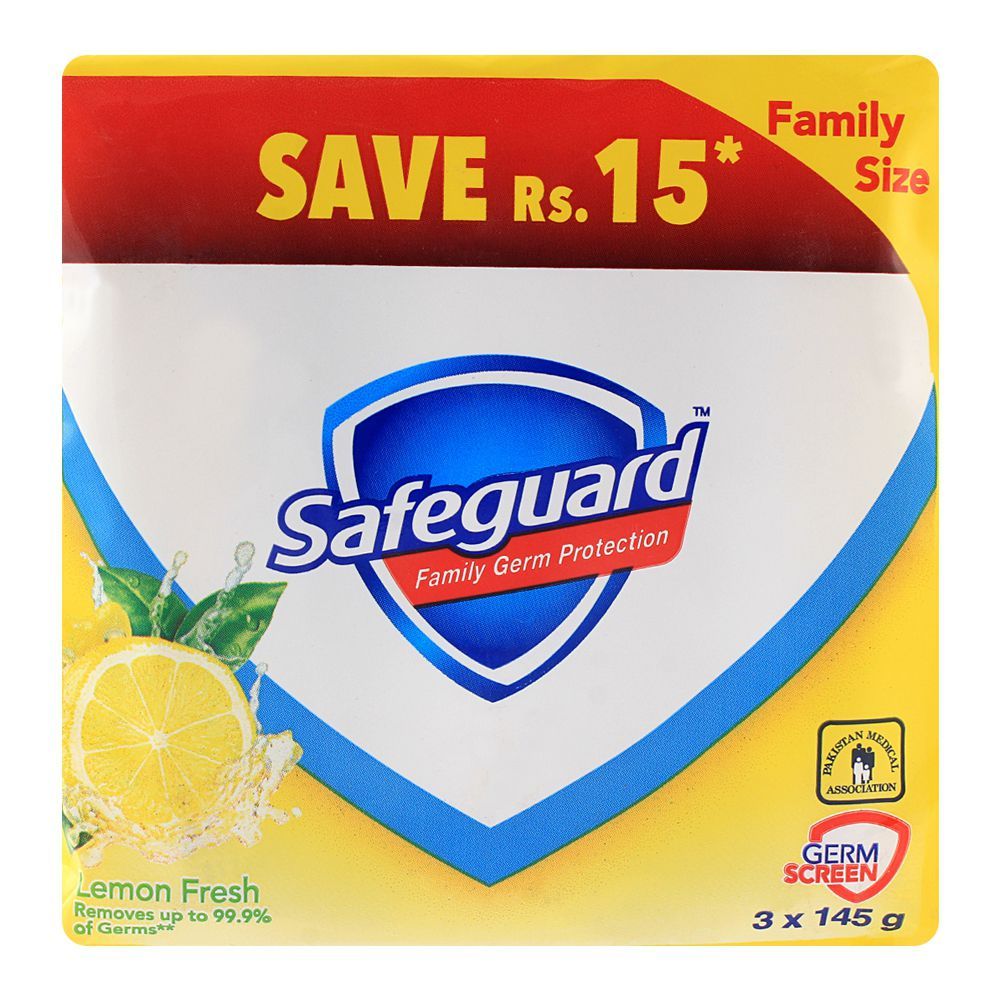 Safeguard Soap Lemon Fresh 3-Pack 145gm Value Pack, Soaps, Safeguard, Chase Value