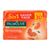 Palmolive Naturals Refreshing Glow Soap, 5-In-One Pack, 5x110g, Soaps, Palmolive, Chase Value