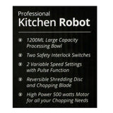 West Point Professional Kitchen Robot, Slice + Shred + Chop, 500W, WF-501, Chopper, Westpoint, Chase Value