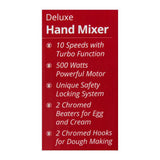 WestPoint Deluxe Hand Mixer, 10-Speed, 500W, WF-9805, Juicer Blender & Mixer, Westpoint, Chase Value