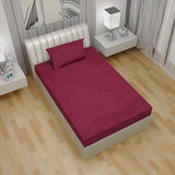 Single Terry Waterproof Mattress Protector 42X78" - Maroon, Mattress Protector, Chase Value, Chase Value