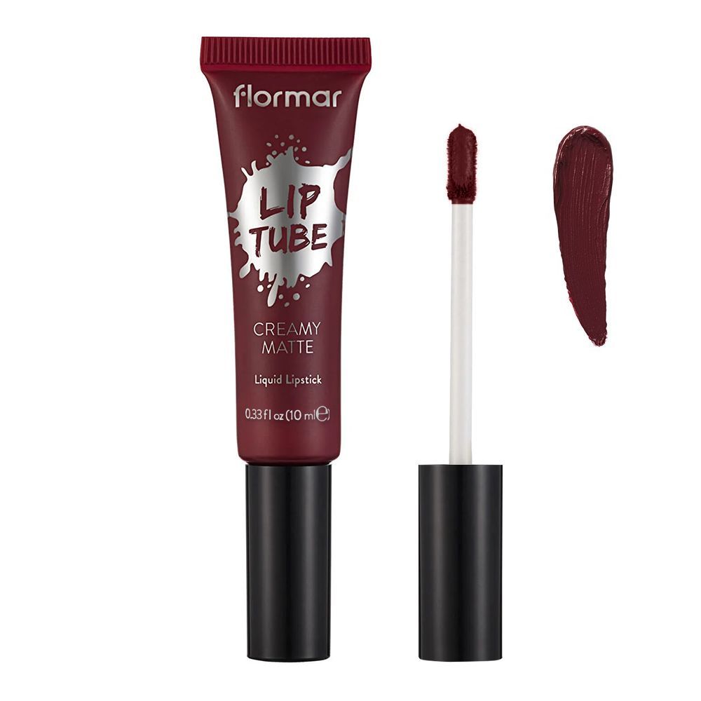 Flormar Creamy Matt Lip Tube Liquid Lipstick, 06, Bold Carmine, Liquid Lipstick, Flormar, Chase Value