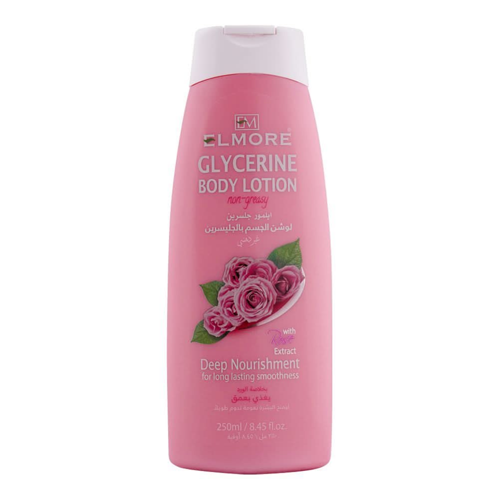Elmore Deep Nourishment Glycerine Rose Extract Body Lotion, 250g, Creams & Lotions, Elmore, Chase Value
