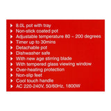 Nikai Air Fryer, 8L, 1800W, NAF-877A, Air Fryer, Nikai, Chase Value