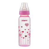 Pigeon Flexible Feeder Clear Bottle 240 ML - Pink, Feeding Supplies, Pigeon, Chase Value