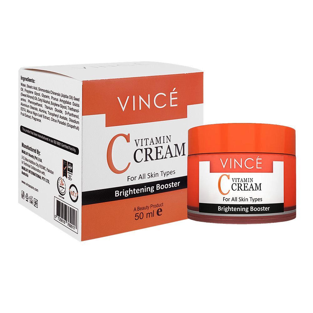 Vince Vitamin C Brightening Booster Cream, For All Skin Types, 50ml, Creams & Lotions, Vince, Chase Value