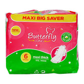 Butterfly S.Pads Maxi Big Saver 6 Pcs XXL, Sanitory Napkins, Butterfly, Chase Value