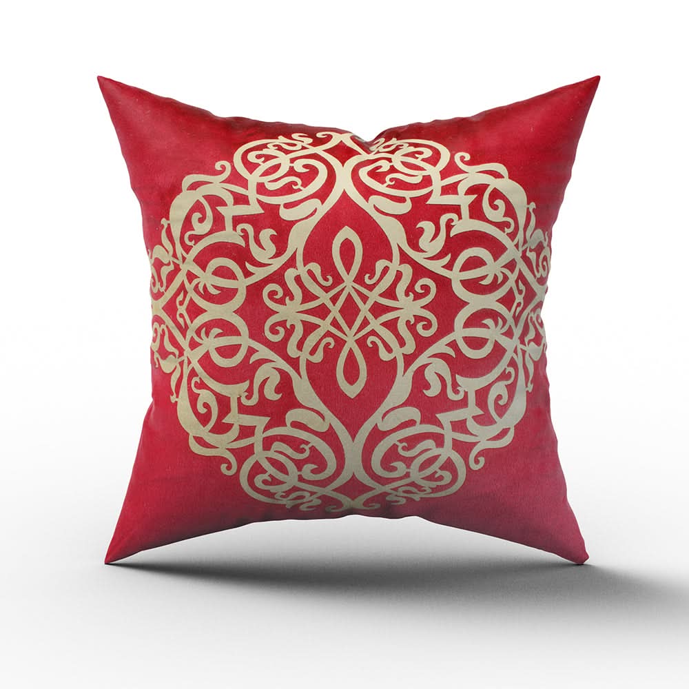 Golden Print Cushion - Maroon, Cushions & Pillows, Chase Value, Chase Value