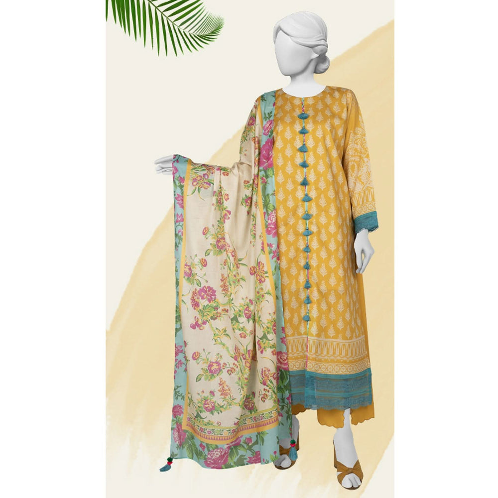 Panjnad Norah Lawn By J. Printed Unstitched 3 Pcs Suit - 241303, Women, 3Pcs Shalwar Suit, Chase Value, Chase Value