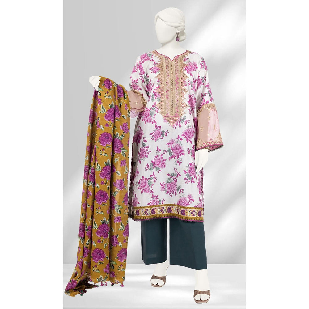 Panjnad By J. Lawn Embroidered 3 Piece Unstitched - 1278-A, Women, 3Pcs Shalwar Suit, Junaid Jamshed, Chase Value