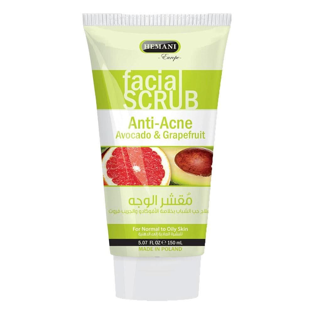 Hemani Facial Scrub AntiAcne, Avacado & Grapefruit 150ML, Scrubs, WB By Hemani, Chase Value